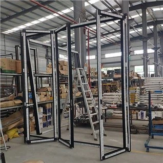 Schwarze Aluminiumtür